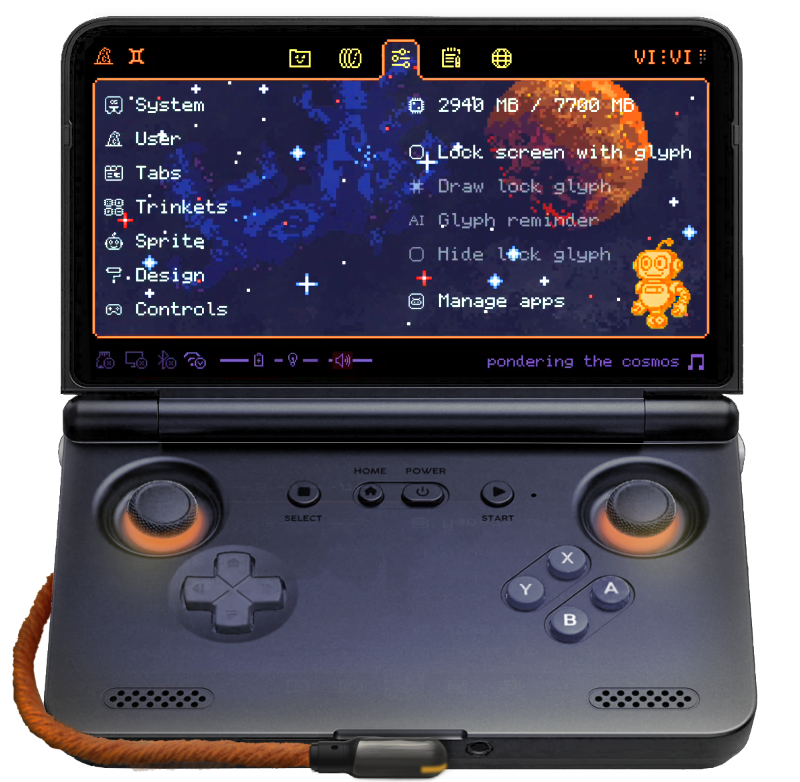 TrinketOS running on Retroid Pocket Flip 2